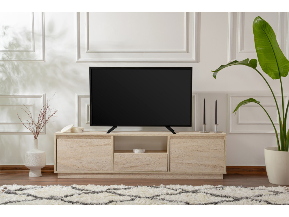 Porta TV in legno "Vanguard" - 160 x 29 x 42 cm - Travertino