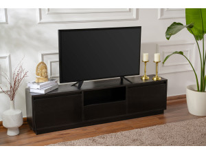 Porta TV in legno "Vanguard" 160 x 30 x 42 cm - Legno nero 2