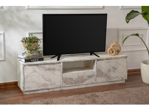 Porta TV in legno "Vanguard" 160 x 30 x 42 cm - marmo Fresia 2