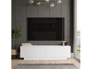 Mobile TV in legno "FN1" - 140 x 35 x 38 cm - Bianco 2