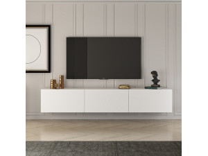 Mobile TV in legno "West" 150 x 32 x 30 cm - Bianco 2