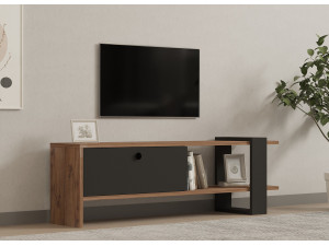 Mobile TV in legno "Ova" - 120 x 25 x 36 cm - Rovere antracite 2