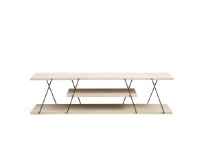 Mobile TV in legno "Canaz" - 120 x 30 x 33 cm - Travertino Nero