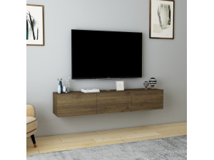 Porta TV in legno "Denby" - 160 x 31 x 29 cm - Noce 2