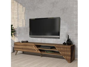 Porta TV in legno "Beril" - 180 x 40 x 37 cm - Noce 2