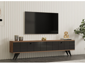 Porta TV in legno "Alberi" - 160 x 25 x 35 cm - Grigio antracite 2