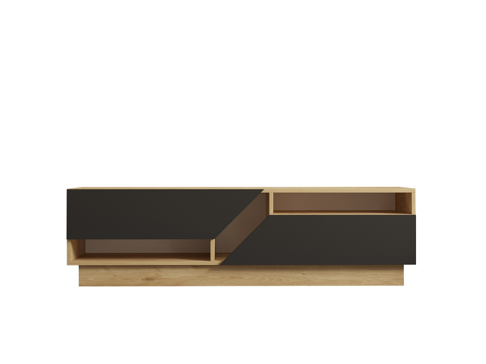 Porta TV in legno "Yaprak" - 160 x 40 x 45 cm - Saphir, Antracite