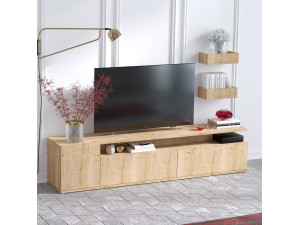 Porta TV in legno "Alika" - 180 x 35 x 45 cm - Rovere 2
