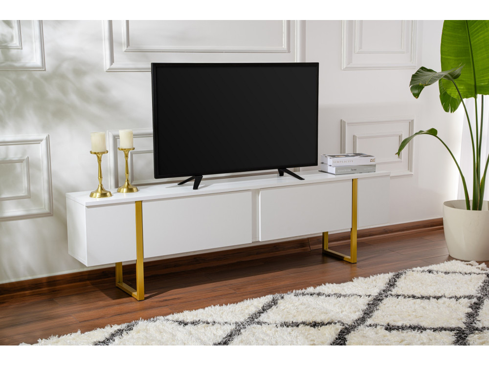 Porta TV in legno "Serenity" - 180 x 29 x 50 cm - Bianco