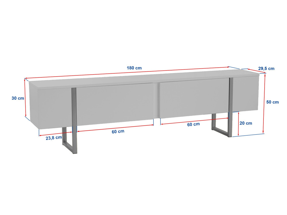 Mobile TV in legno "Serenity" 180 x 30 x 50 cm - Pino Atlantico