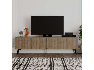 Porta TV in legno "Dune" - 180 x 29 x 50 cm - Marrone 2