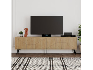 Porta TV in legno "Dune" - 180 x 29 x 50 cm - Beige 2