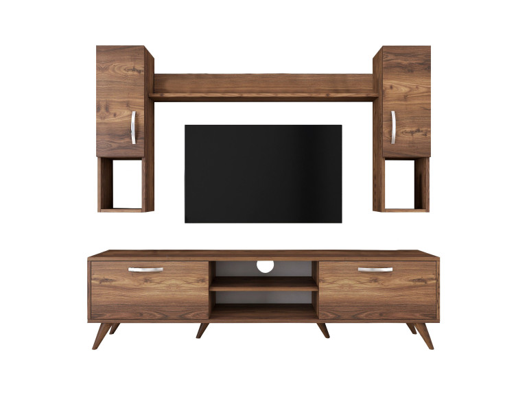 Porta TV in legno "Mezalun" - 180 x 35 x 48 cm - Marrone