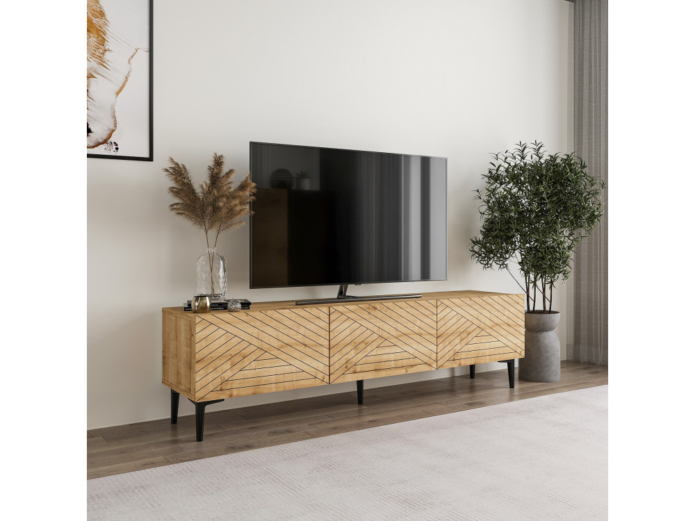 Mobile TV in legno "Felix" 160 x 31,4 x 44,1 cm - Rovere zaffiro
