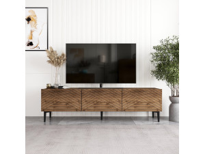 Porta TV in legno "Felix" - 160 x 31 x 44 cm - Marrone 2