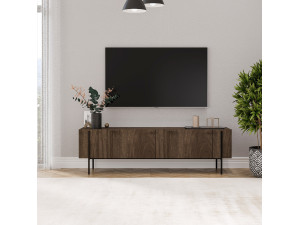 Porta TV in legno "Herman" - 160 x 31 x 45 cm - Marrone 2
