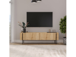 Porta TV in legno "Herman" - 160 x 31 x 45 cm - Beige 2