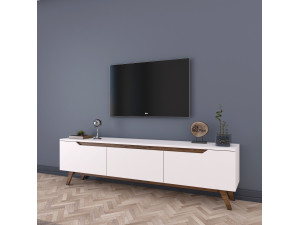 Porta TV in legno "Digi" - 180 x 35 x 48 cm - Marrone 2
