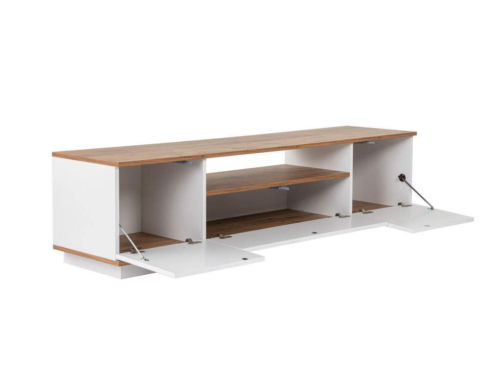 Porta TV in legno "Veramont" - 180 x 44 x 44 cm - Marrone