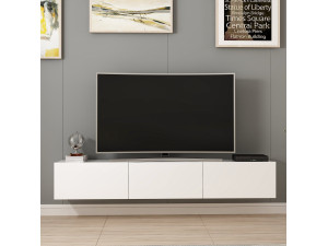 Mobile TV sospeso in legno "Rigel" - 180 x 32 x 30 cm - Bianco 2