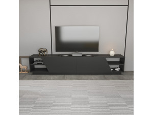 Porta TV in legno "Rhodes" - 240 x 37 x 47 cm - Grigio antracite 2