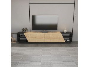 Porta TV in legno "Rhodes" - 240 x 37 x 47 cm - Beige 2