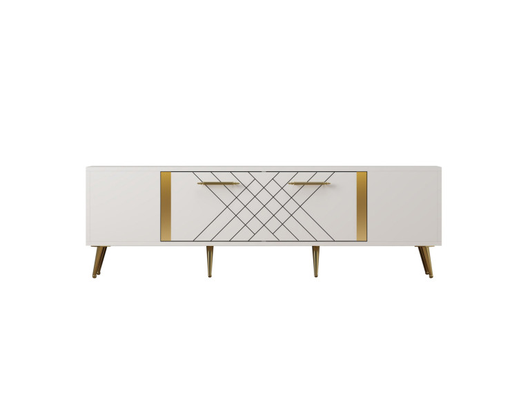 Porta TV in legno "Detas" - 150 x 35 x 48 cm - Oro