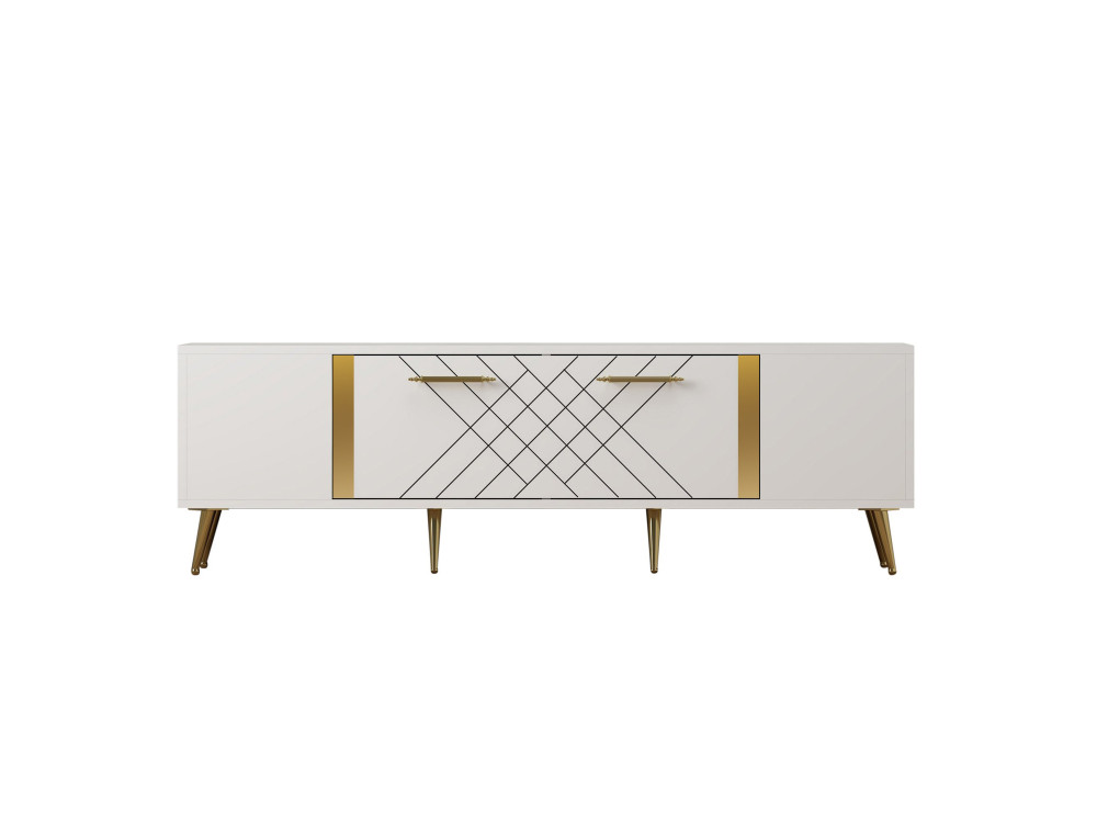 Porta TV in legno "Detas" - 150 x 35 x 48 cm - Oro