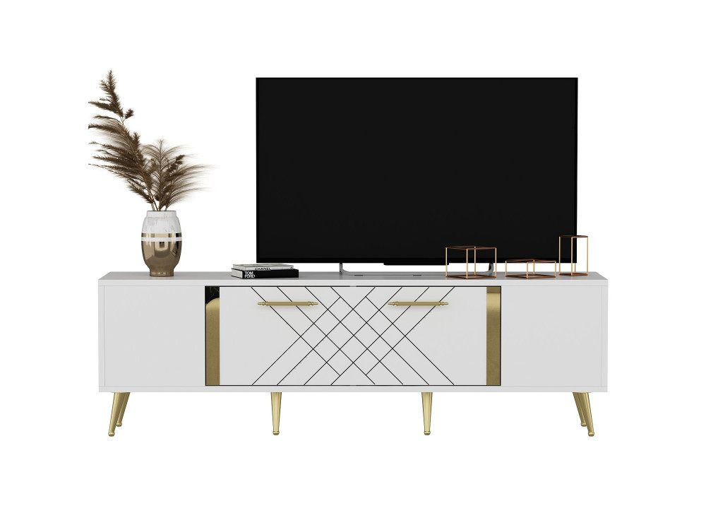 Porta TV in legno "Detas" - 150 x 35 x 48 cm - Oro