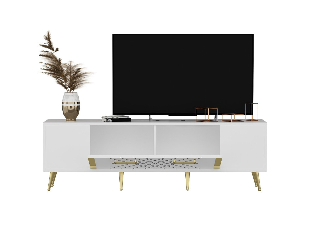 Porta TV in legno "Detas" - 150 x 35 x 48 cm - Oro