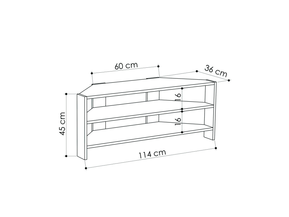 Porta TV in legno "Thales" 114 x 36 x 45 cm - Marrone chiaro moka
