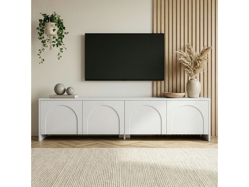 Porta TV in legno "Aurelia" - 180 x 32 x 45 cm - Bianco