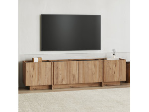 Porta TV in legno "Lowen" - 180 x 35 x 46 cm - Pino Atlantico / Antracite 2