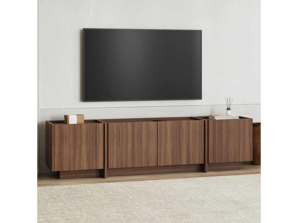 Porta TV in legno "Lowen" - 180 x 35 x 46 cm - Noce Milano