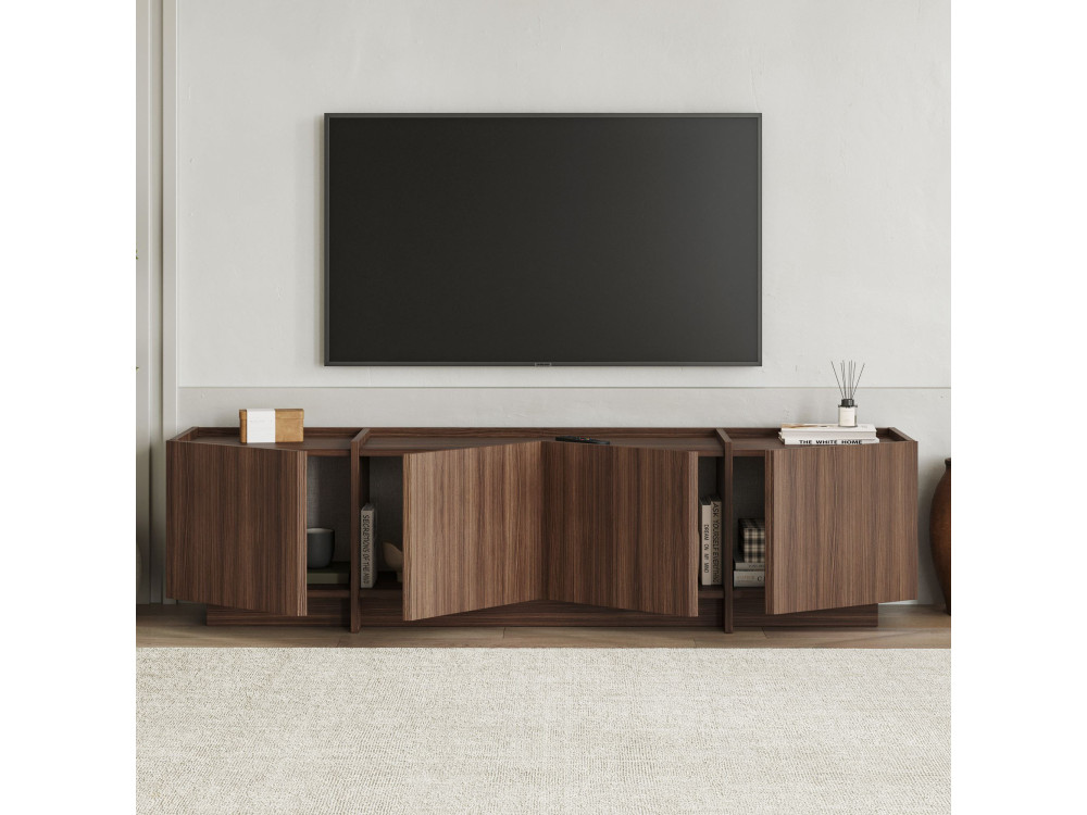 Porta TV in legno "Lowen" - 180 x 35 x 46 cm - Noce Milano