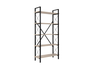 Libreria in legno "Elysian" - 90 x 33 x 180 cm - Travertino nero