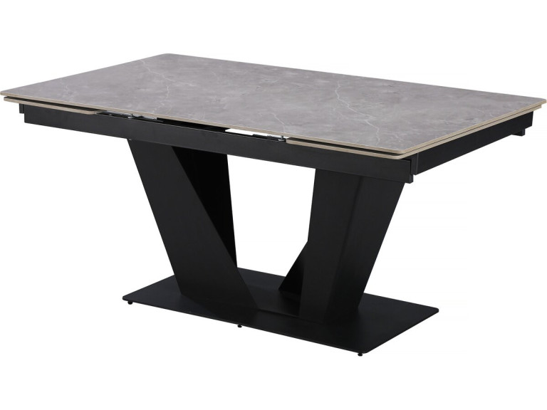 Tavolo da pranzo allungabile in ceramica - 160/240 cm - da 6 a 10 persone "Nova" - Grigio marmorizzato