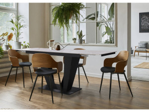 Tavolo da pranzo allungabile in ceramica - 160/240 cm - da 6 a 10 persone "Nova" - Grigio marmorizzato 2