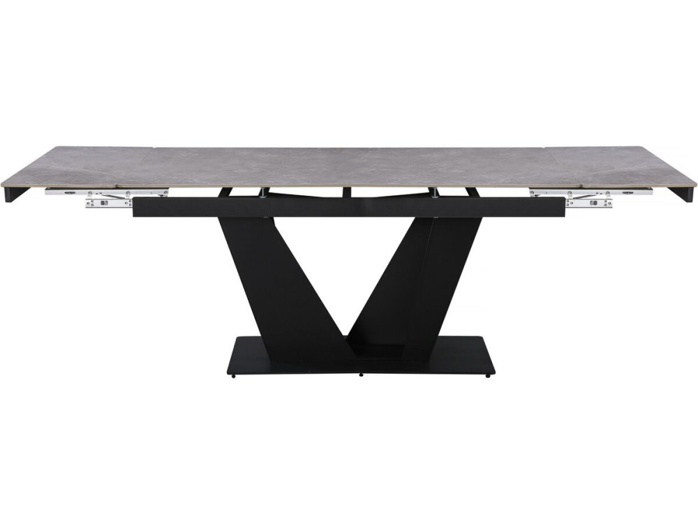 Tavolo da pranzo allungabile in ceramica - 160/240 cm - da 6 a 10 persone "Nova" - Grigio marmorizzato