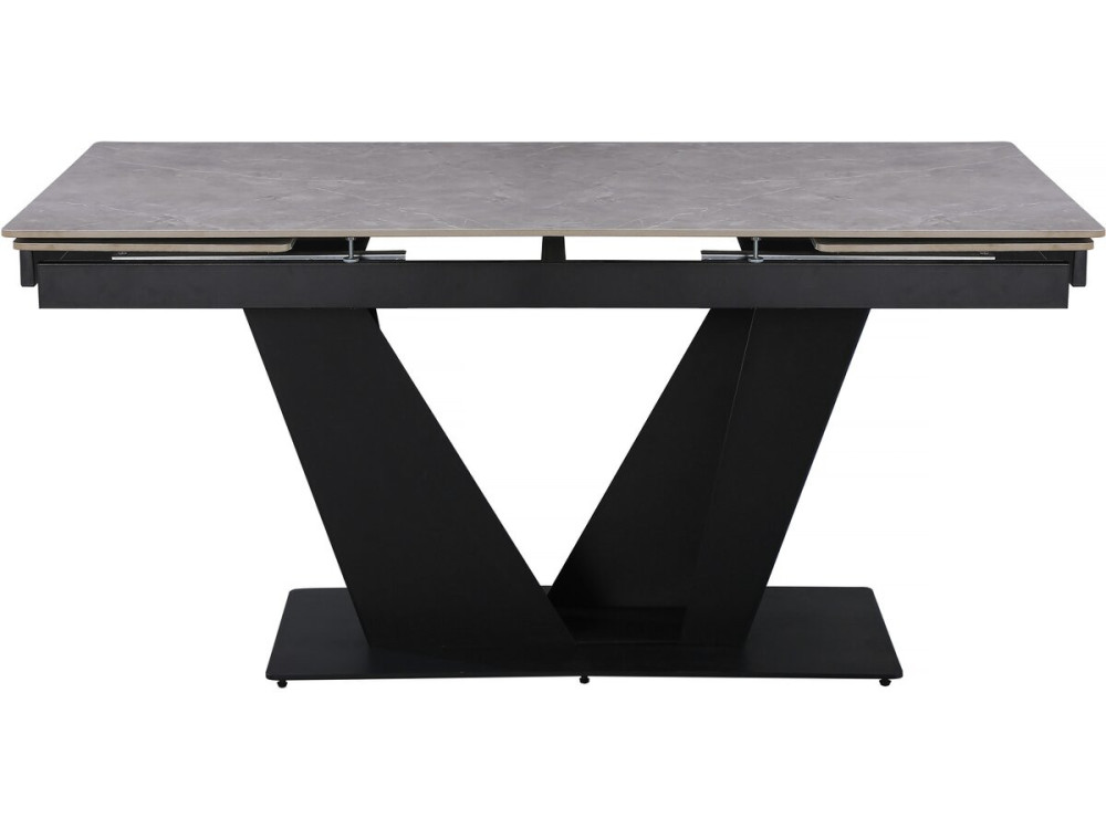 Tavolo da pranzo allungabile in ceramica - 160/240 cm - da 6 a 10 persone "Nova" - Grigio marmorizzato