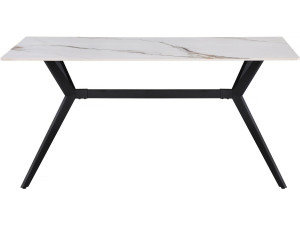 Tavolo da pranzo in ceramica "Boréal" - da 4 a 6 persone - 160 cm - Bianco