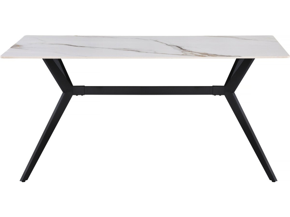 Tavolo da pranzo in ceramica "Boréal" - da 4 a 6 persone - 160 cm - Bianco