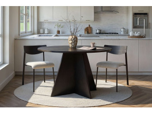Tavolo da pranzo in legno "Virella" - 120 x 120 x 75 cm - Legno nero 2