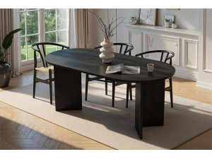 Tavolo da pranzo in legno "Sablin" - 180 x 89 x 75 cm - Legno nero 2