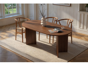 Tavolo da pranzo in legno "Sablin" - 180 x 89 x 75 cm - Noce 2