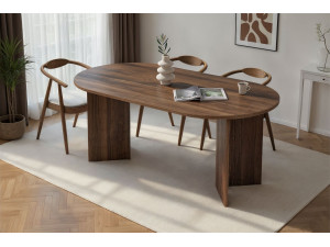 Tavolo da pranzo in legno "Sablin" 180 x 90 x 75 cm - Noce 2