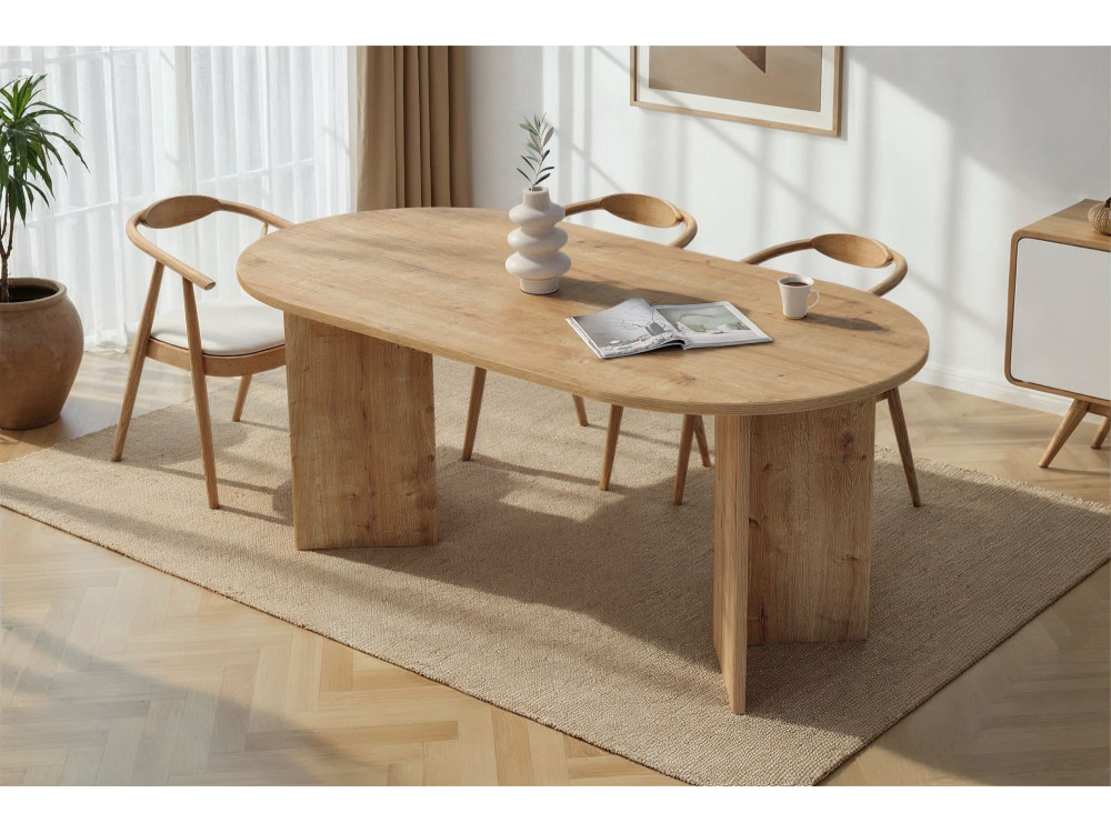 Tavolo da pranzo in legno "Sablin" 180 x 90 x 75 cm - Rovere zaffiro
