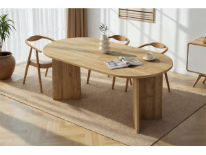 Tavolo da pranzo in legno "Sablin" 180 x 90 x 75 cm - Rovere di Cadice 2