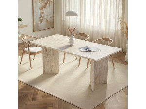 Tavolo da pranzo in legno "Linza" 180 x 90 x 75 cm - Travertino 2