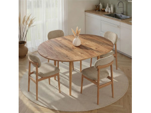 Tavolo da pranzo allungabile in legno "Viona" 100 x 100 x 75 cm - Pino Atlantico 2